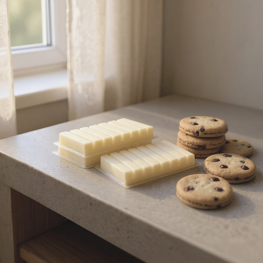 Aretii Choc Chip Cookie 100g wax melts in clear clam shell.